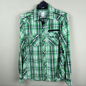 BKE medium athletic fit plaid button down